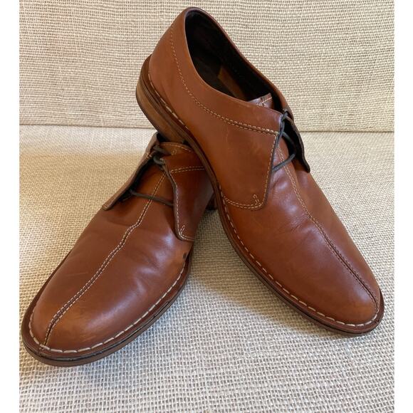 Cole Haan Split Toe Chestnut Brown Lace Up Dress Casual Loafers Men's 10 M - Picture 1 of 9